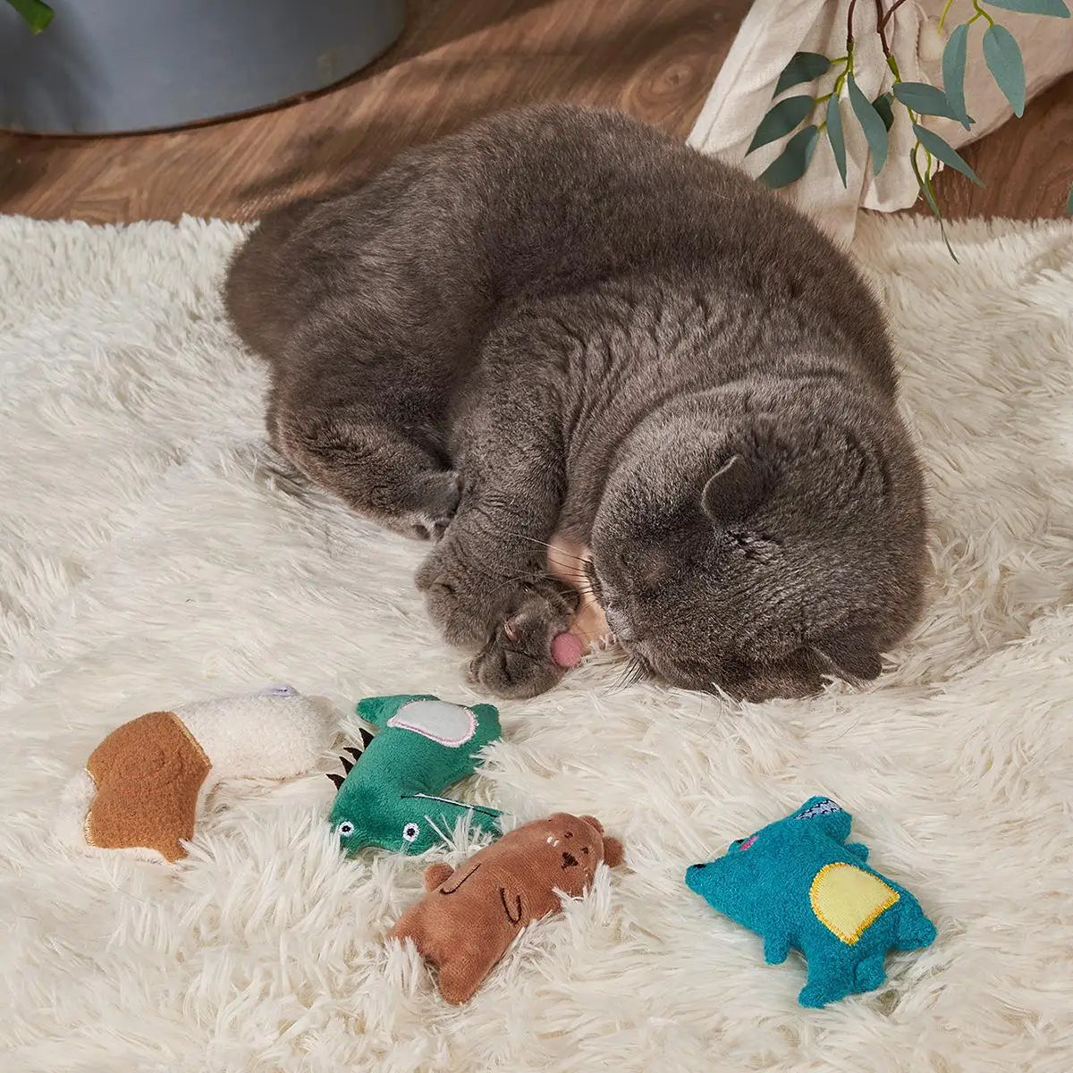 New Cats Natural Catnip Plush Toy Dinosaurs Penguins Mice Bite Chew