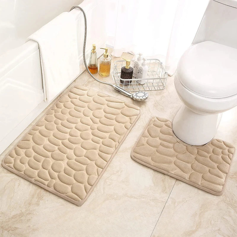 Memory Cotton Bathroom Floor Mat Temu Water Absorbent Non-Slip Mat Carpet