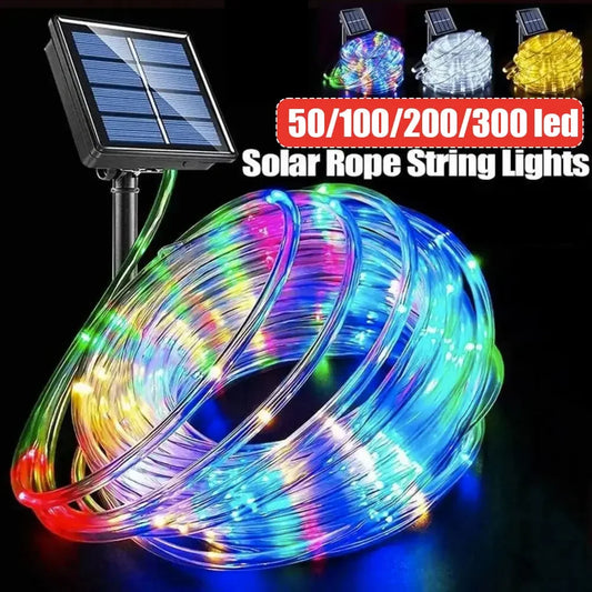 Outdoor Solar Tube Rope Led Light Garden Christmas Decoration Fairy String Light