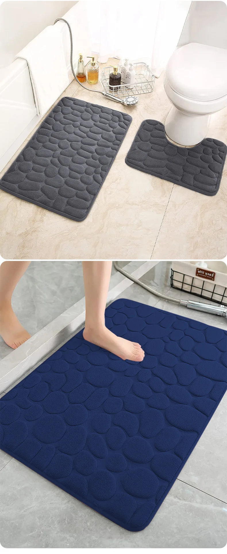 Memory Cotton Bathroom Floor Mat Temu Water Absorbent Non-Slip Mat Carpet