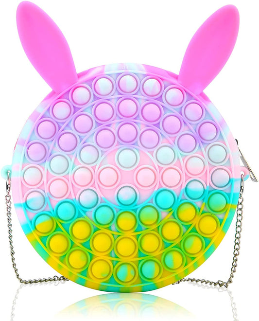 Purse Easter Basket Stuffers for Girls Easter Gifts Back to School Bunny Easter Candy Bags for Girl Birthday Easter Toys Crossbody Shoulder Bag Easter Basket Sensory Fidget Easter Toys