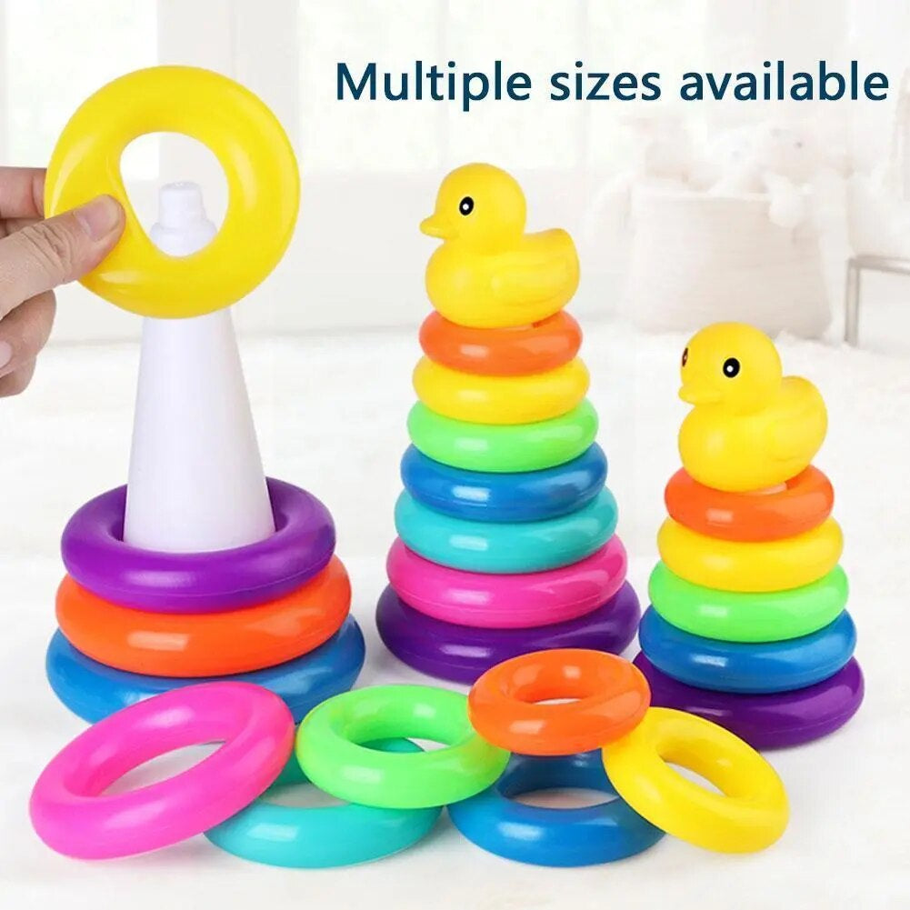 Animal Rainbow Stacking Ring Tower Stapelring Kids Montessoris Toys Early Education Teaching Aids Wood Baby Toys Gift Stack