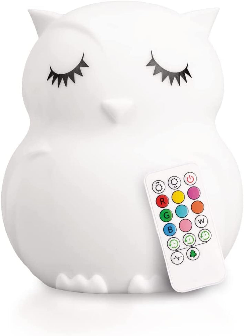 Owl, Kids Night Light, Silicone Nursery Light for Baby and Toddler, Squishy Night Light for Kids Room, Animal Night Lights for Girls and Boys, Kawaii Lamp, Cute Lamps for Bedroom