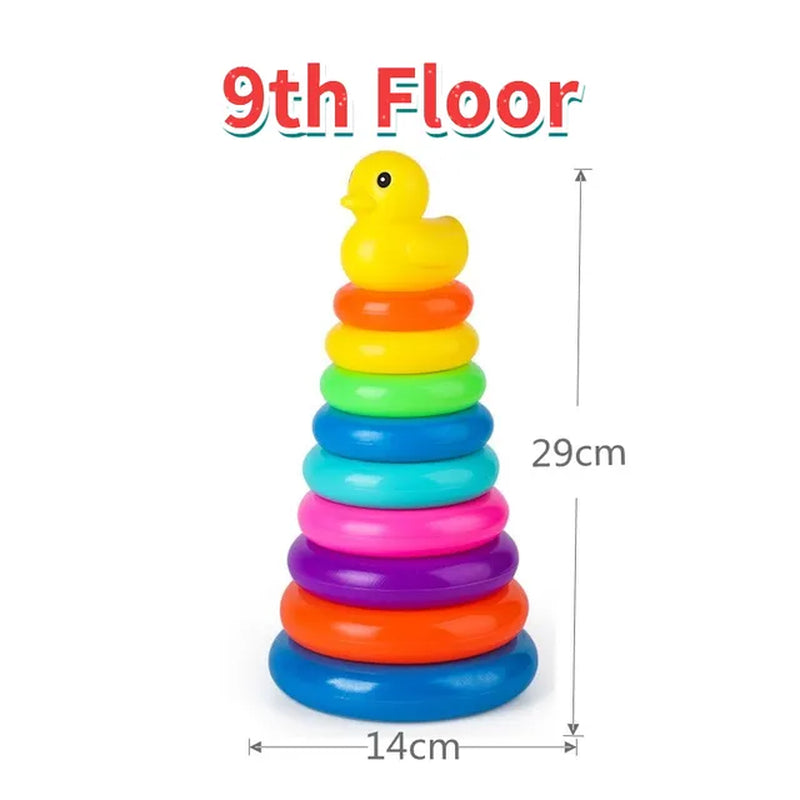 Animal Rainbow Stacking Ring Tower Stapelring Kids Montessoris Toys Early Education Teaching Aids Wood Baby Toys Gift Stack